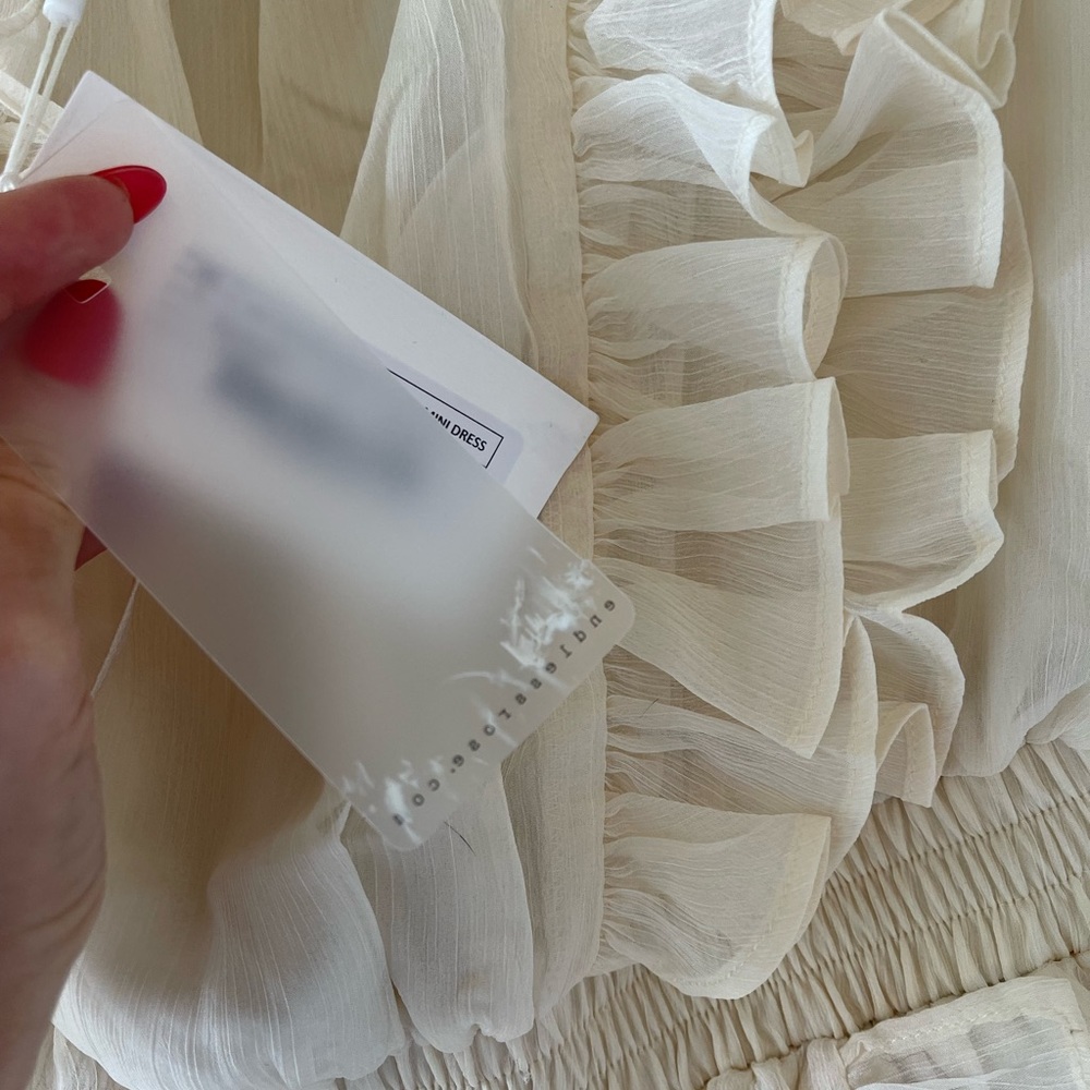 Ivory Off the Shoulder Ruffled Mini - Picture 7 of 8
